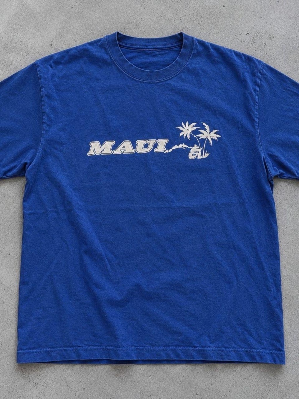 Gildan Blue Crewneck Tee with White MAUI Graphic